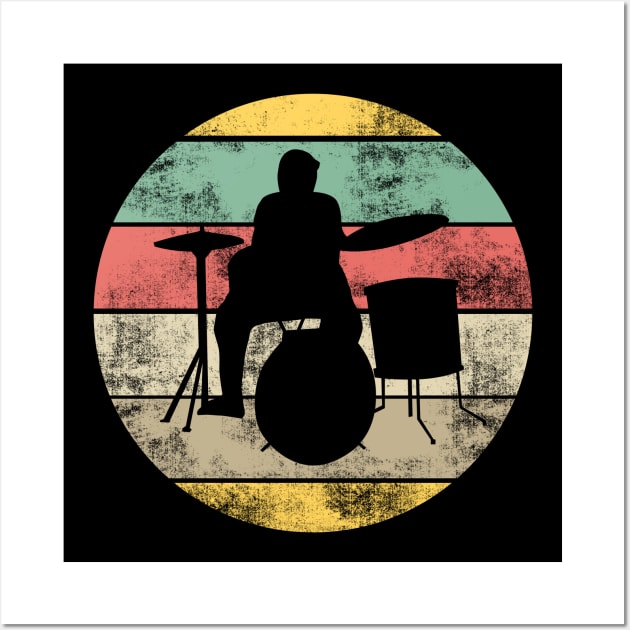 Retro Drums Drummer Wall Art by Imutobi